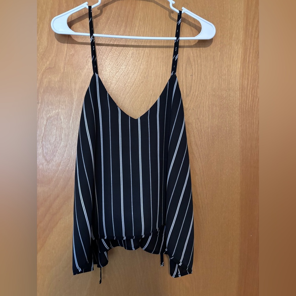 BP Black and White Striped Tank Top